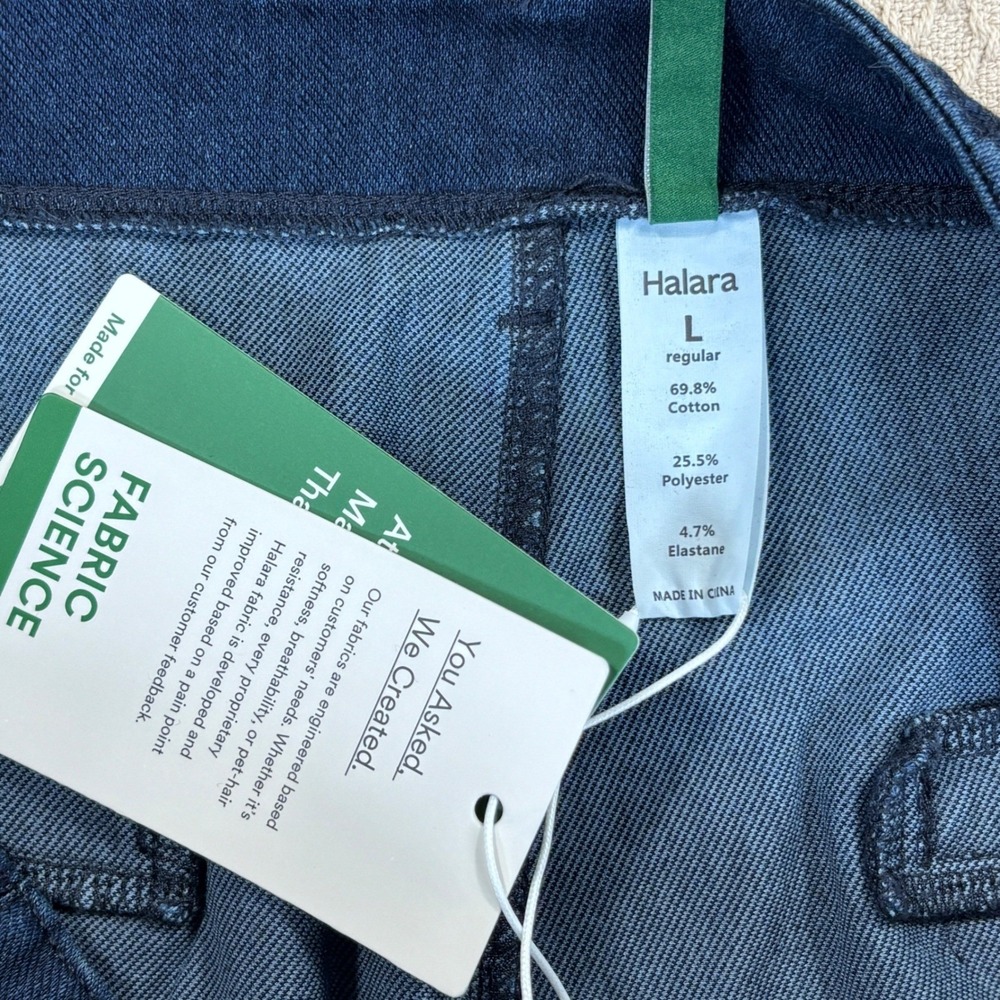 HALARA Dark Blue Wide Leg Jeans Flare - Picture 2 of 9